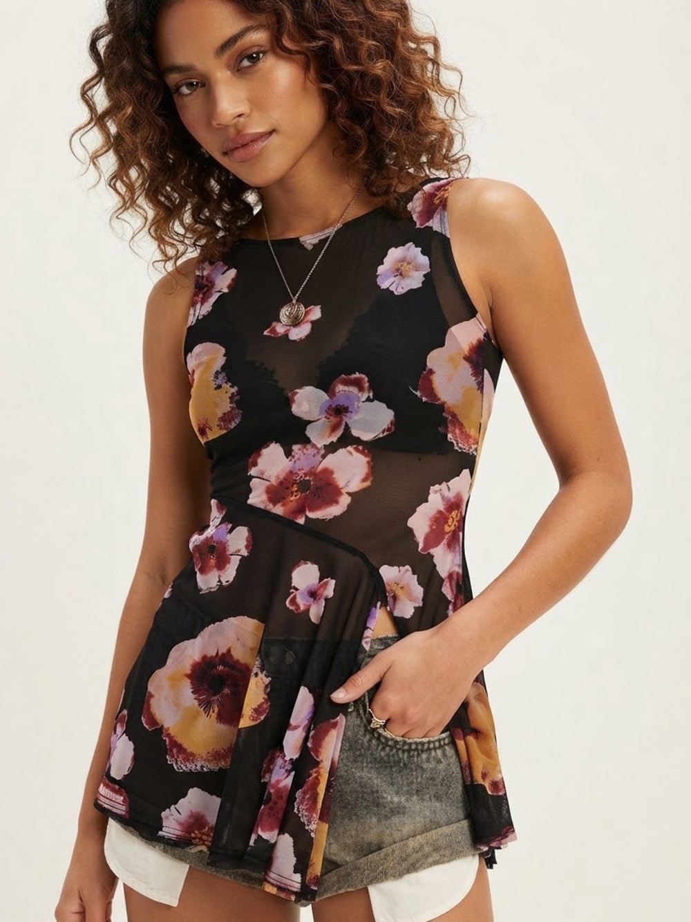 Free People Floral Chrissy Tunic